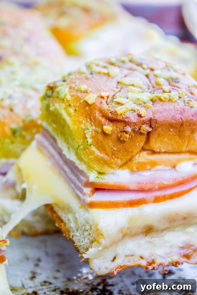 Pesto Kissed Canadian Bacon Havarti Sliders 5 Canadian Bacon and Havarti Cheese Sliders with Pesto Glaze from The Food Charlatan