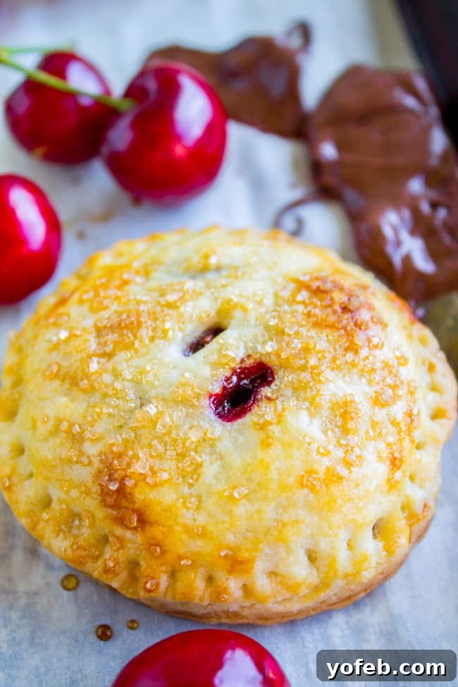 Handheld Chocolate Cherry Delights 2 Delicious Chocolate Cherry Hand Pies from The Food Charlatan