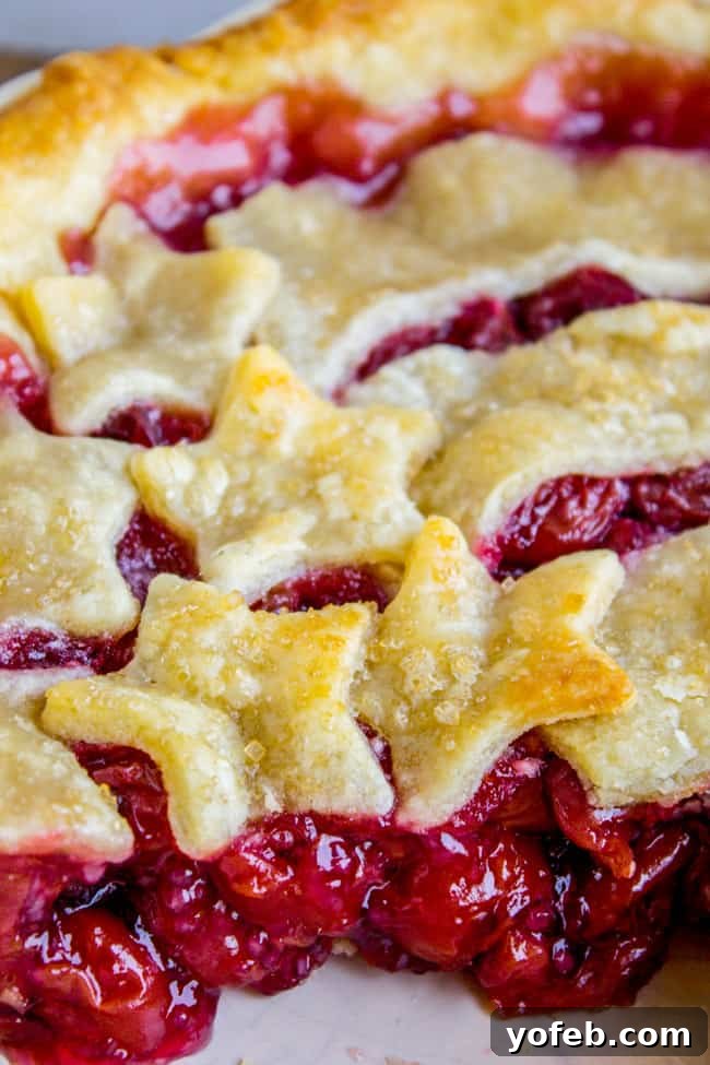 Sweet Freedom Cherry Pie 14 Cherry Pie for 4th of July! from The Food Charlatan