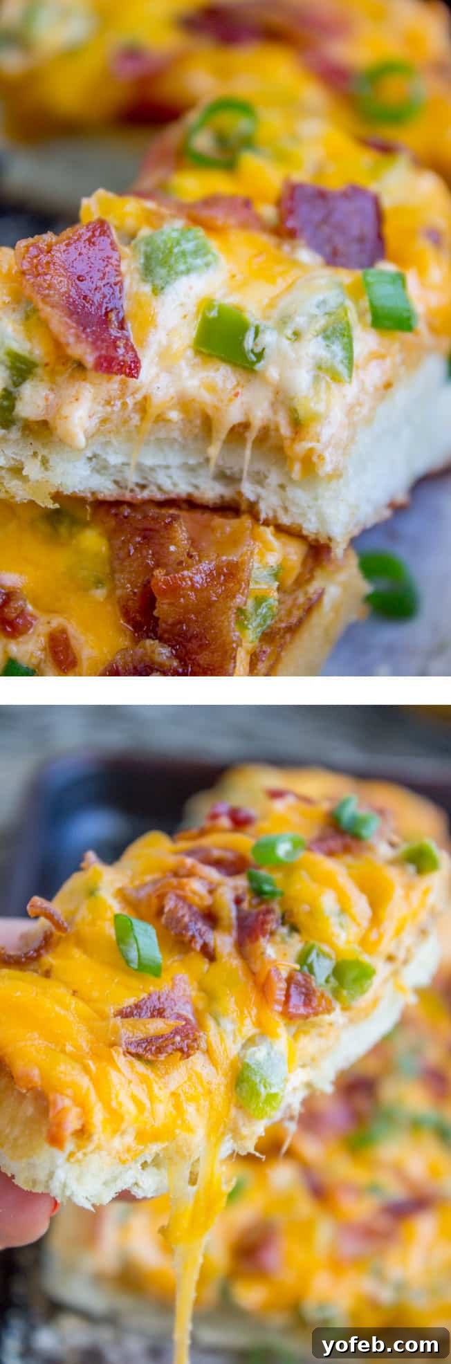 Smoky Bacon Jalapeño Cheesy Pull-Apart Bread 2 Delicious Jalapeño Popper Cheesy Bread with Bacon, freshly baked and golden