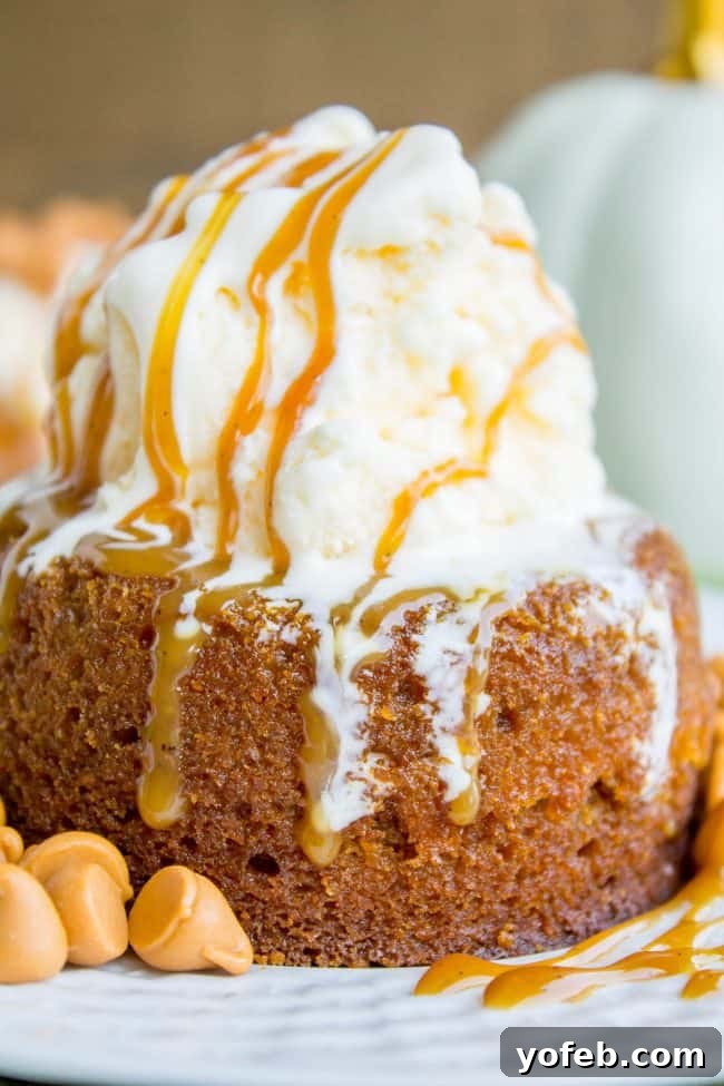 Golden Pumpkin Butterscotch Eruption 4 Pumpkin Butterscotch Molten Lava Cakes from The Food Charlatan