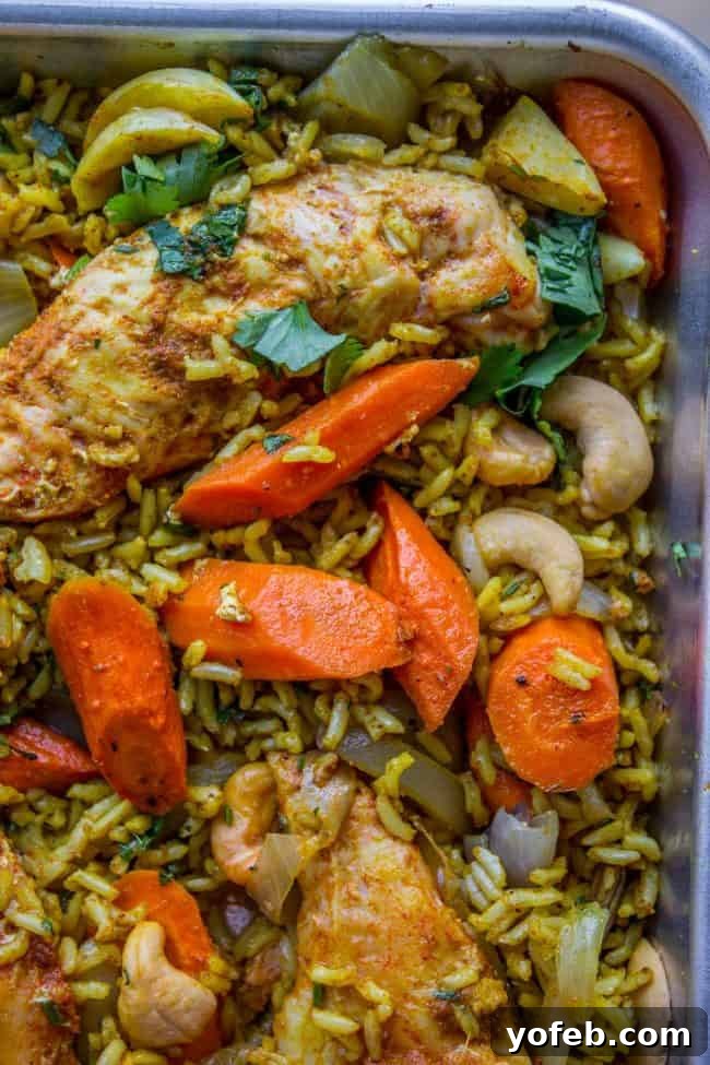 Sheet Pan Biryani-Style Chicken and Carrots with Basmati Rice 4 Sheet Pan Curry Chicken and Carrots with Basmati Rice (Biryani) from The Food Charlatan