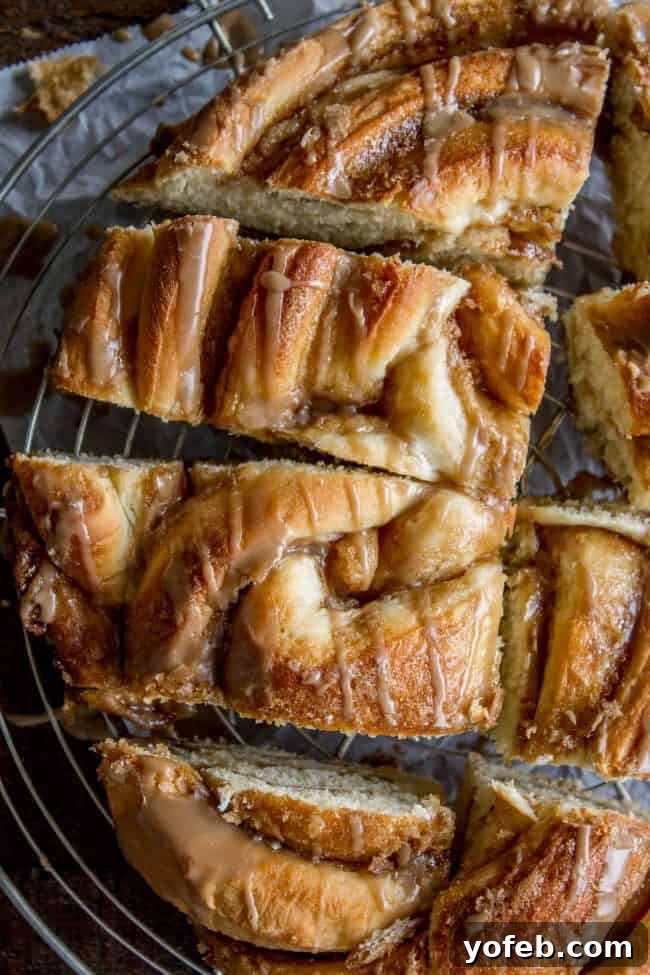 Maple Butter Morning Twist 4 A close-up of the Maple Butter Twist Coffee Cake, showing the delightful maple and brown sugar swirl within the soft bread.