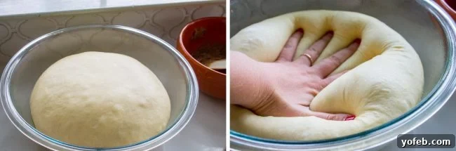 Maple Butter Morning Twist 6 The moment of punching down the soft, risen dough, releasing air, a key step for perfect homemade coffee cake.