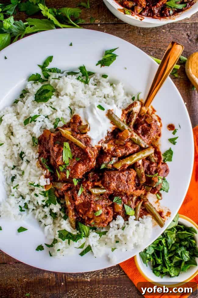 Tender Lebanese Beef and Green Bean Braise 3 Braised Beef and Green Bean Stew (Lebanese Lubee) from The Food Charlatan