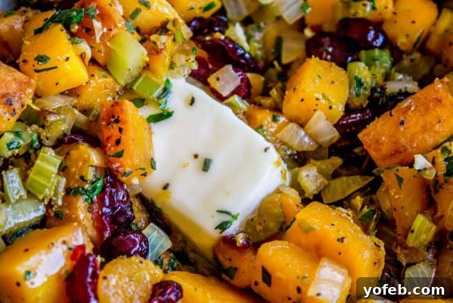 Autumn Harvest Butternut, Cranberry & Lentil Bake 9 Butternut Squash, Cranberry, and Lentil Stuffing from The Food Charlatan