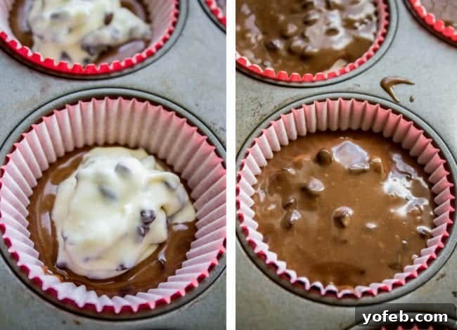Chocolate cupcake batter being prepared for the Valentine's Day cupcakes.
