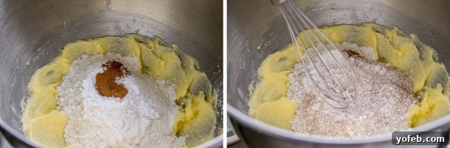 Sugared Cinnamon Morning Muffins 6 A mixing bowl with butter and flour being combined to create the muffin batter. This initial step ensures a smooth base for the delicious French Breakfast Puffs.