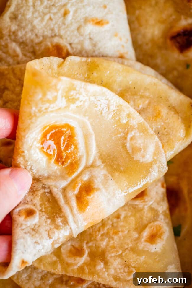 Roti Buttery Indian Flatbread Perfection 5 hand moving roti Indian bread to show softness.