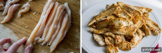 Chicken for Enchiladas raw chicken and cooked chicken