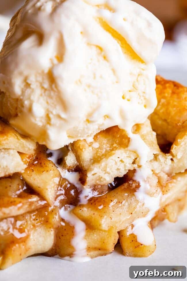 Grandma's Secret Apple Pie 20 A simple yet elegant apple pie recipe with melting ice cream on top, ready to be enjoyed.