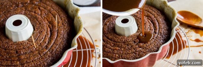 Ginger Sticky Toffee Pudding Cake from The Food Charlatan. This is a classic English dessert! The chopped dates make it incredibly moist as is, but then we go and dump buttery caramel sauce all over the top of it while it's warm. It's ridiculous and you will love it! #cake #pudding #english #englishpudding #toffee #sticky #ginger #recipe #easy #baked #dates #traditional #holidays #thanksgiving #Christmas #fall #fallbaking #spice #spicecake #caramel #caramelsauce Sticky Toffee Pudding Cake batter being prepared