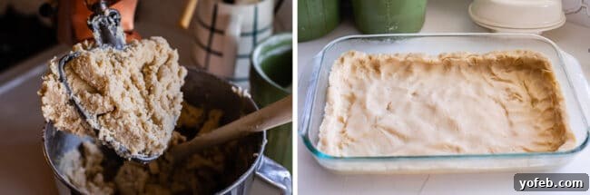 Step-by-step cranberry shortbread bars preparation