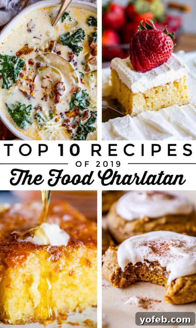 The Top 10 Reader-Favorite Recipes of 2019 from The Food Charlatan The top 10 recipes published on The Food Charlatan in 2019, featuring a collage of delicious dishes.