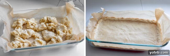 Preparing the shortbread dough for cherry pie bars, showing wet ingredients being mixed.