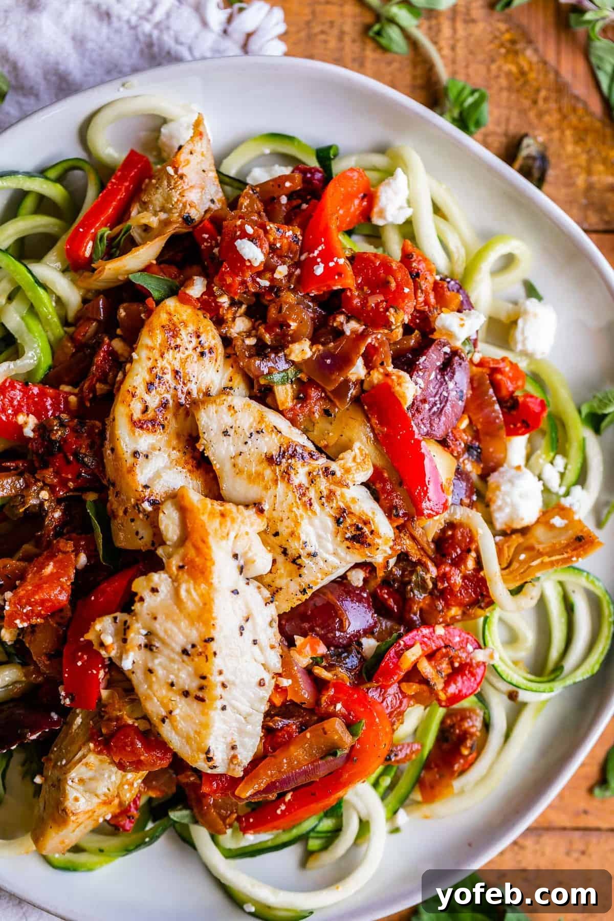 Greek Chicken Zoodle Pasta 4 chicken and zoodles