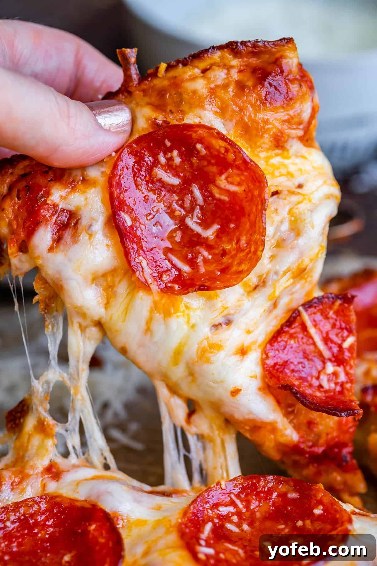 pan pizza with pepperoni and cheese.