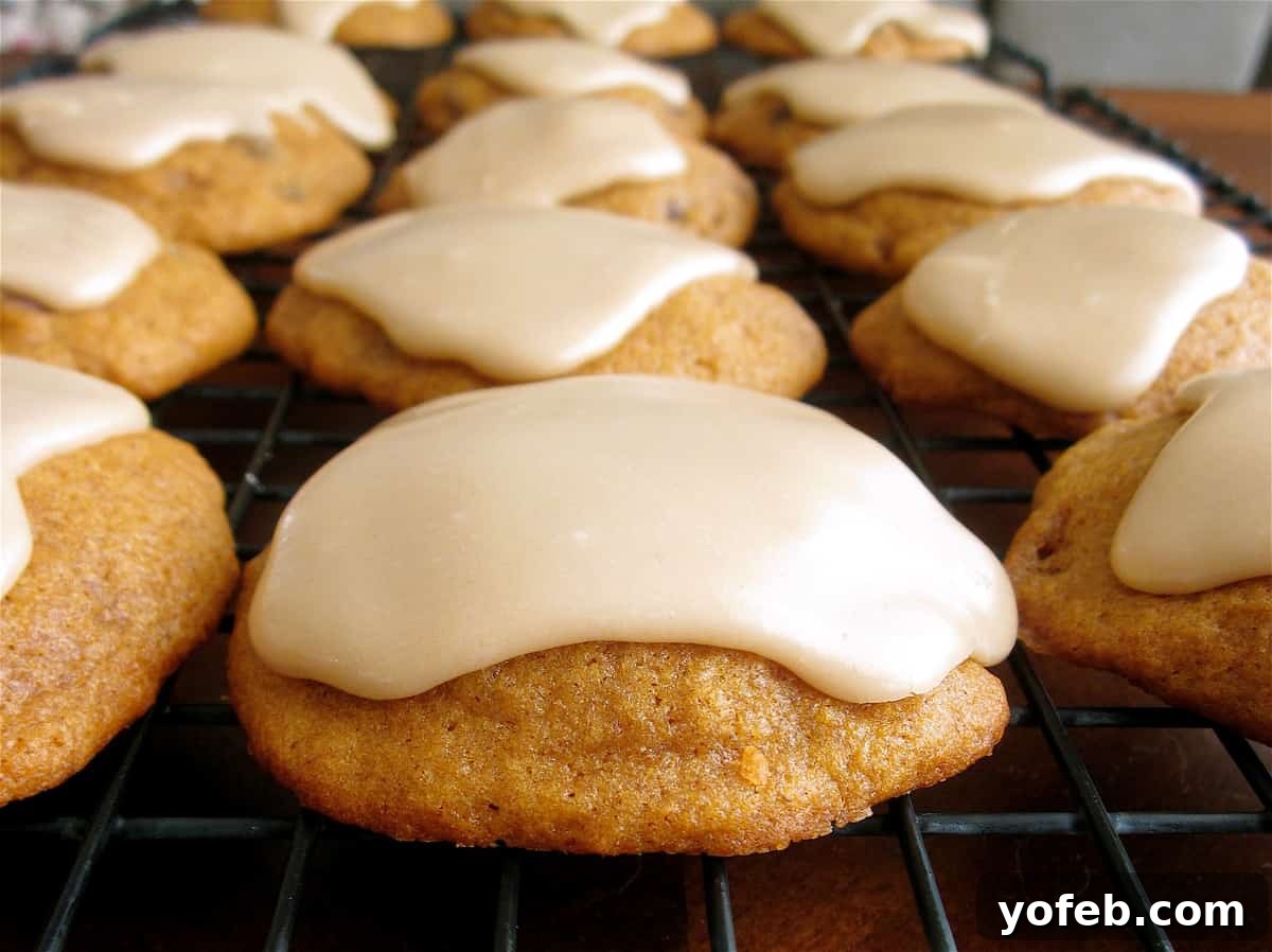 Early soft pumpkin cookies from 2011, a classic recipe before brown butter became a staple. Vintage image of soft pumpkin cookies, showcasing earlier blog photography style without brown butter specks