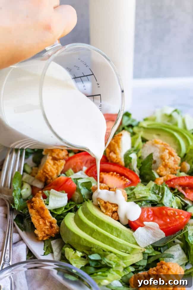 Homemade Crispy Chicken Salad Crispy chicken salad in a bowl, ready to eat