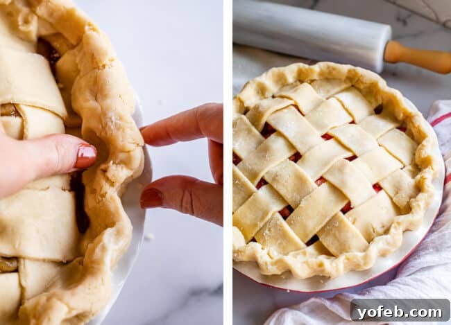 A Visual Guide to Making a Lattice Pie Crust 18 how to crimp pie dough with fingers
