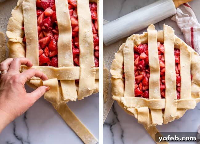 A Visual Guide to Making a Lattice Pie Crust 8 lattice pie crust with strawberry pie