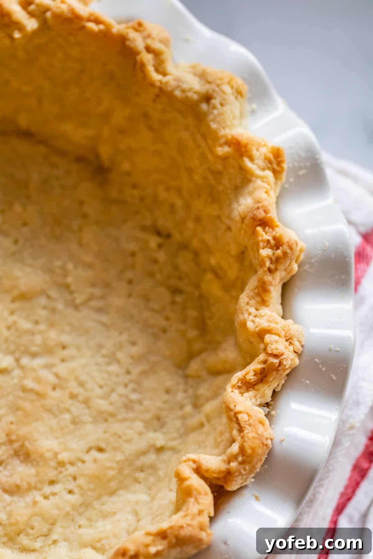 blind baked pie crust in a pan