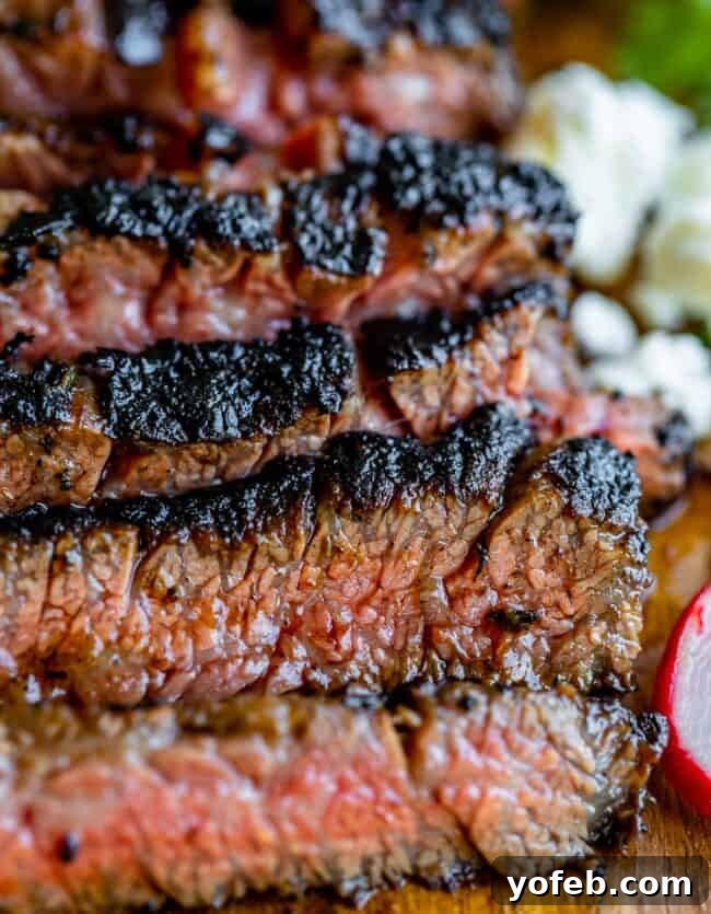 Mastering Carne Asada 4 carne asada meat sliced against the grain.