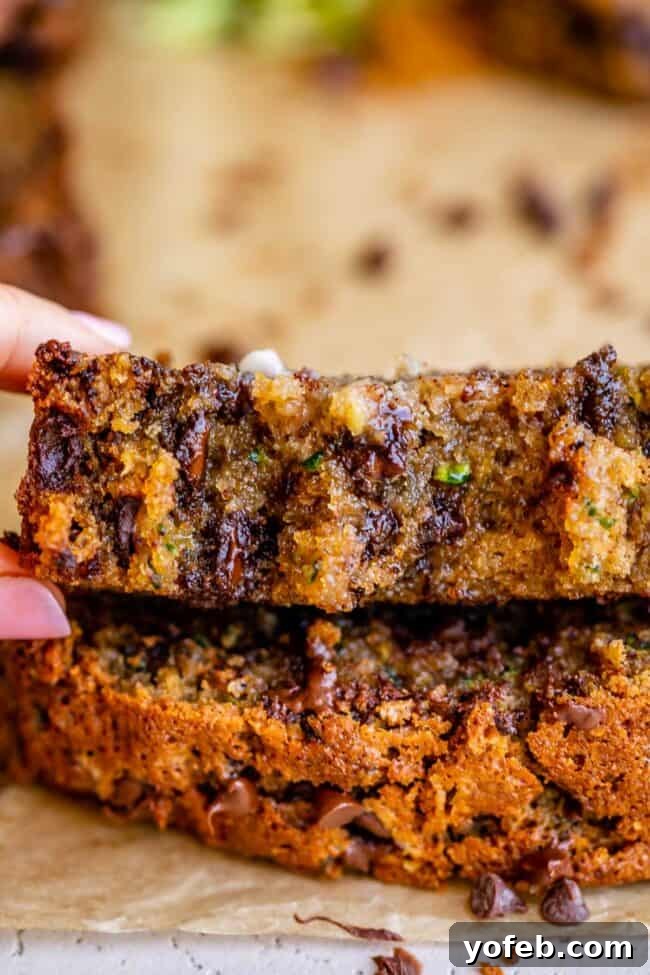 Heavenly Zucchini Bread 12 cross section of zucchini bread.