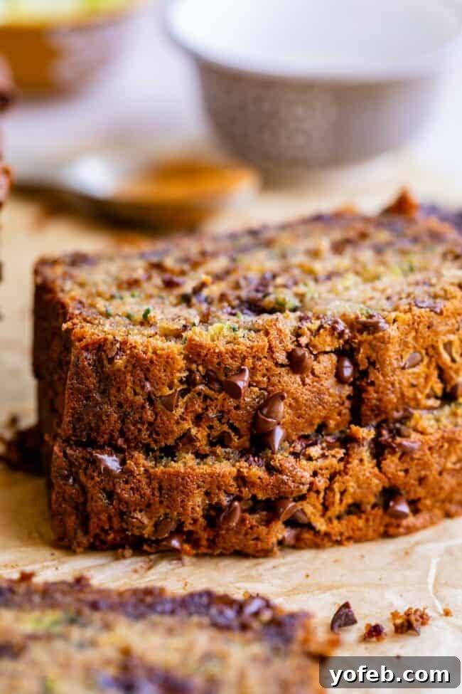 Heavenly Zucchini Bread 8 two slices of zucchini bread stacked.
