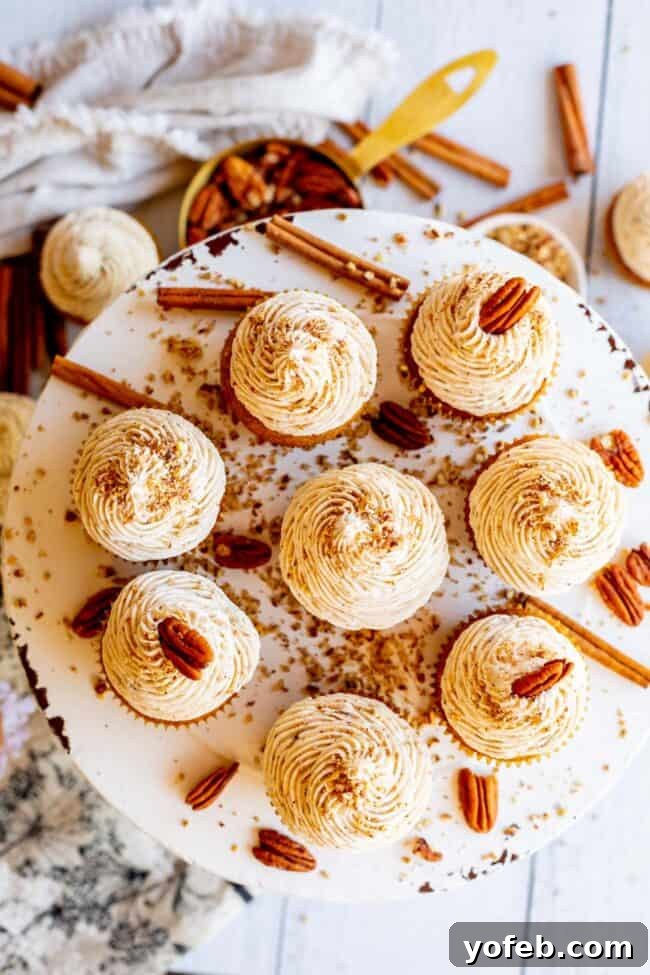Maple Pecan Frosted Pumpkin Spice Cupcakes 4 Easy pumpkin cupcakes made with browned butter for enhanced flavor and moisture.