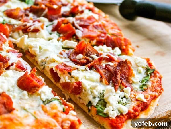 The Tuscan Garden Pizza: Spinach, Bacon, Feta, Sun-Dried Tomato Sauce 6 IMG_0359