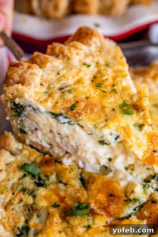 Effortless Bacon and Spinach Quiche 22 A spatula gently lifts a single slice of basic quiche from a pie pan, showcasing its perfect golden crust and creamy filling.
