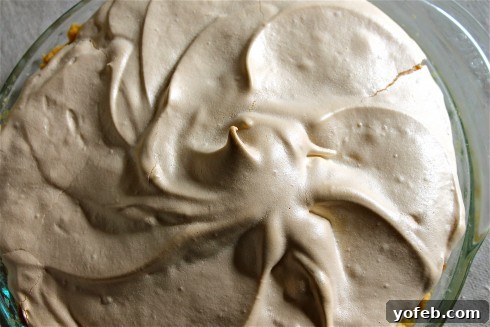 Seriously Zesty Lemon Meringue Pie 4 Close-up of the delightful, golden-brown peaks of a freshly baked Lemon Meringue Pie, highlighting its inviting texture.