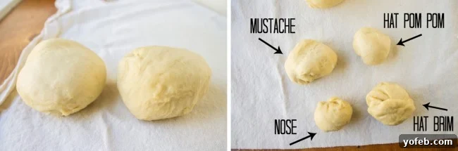 Golden Santa Bread Your Christmas Masterpiece 12 Pre-cut dough pieces for Santa's features