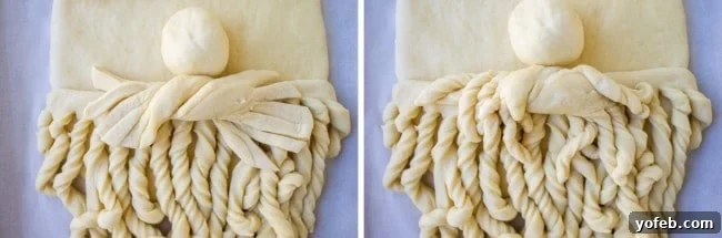 Golden Santa Bread Your Christmas Masterpiece 17 Adding more details to Santa's face