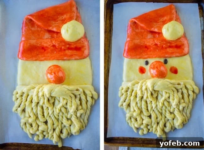 Golden Santa Bread Your Christmas Masterpiece 21 Finished Santa Bread faces before baking