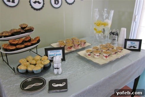 Mustaches on party plates and napkins