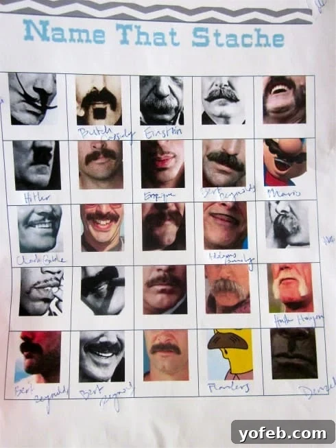 Guessing famous mustaches game