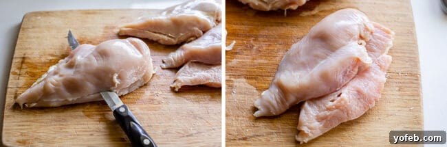 Ultimate Chicken Tacos Quick and Slow Cooker Options 7 how to slice chicken breasts into cutlets.