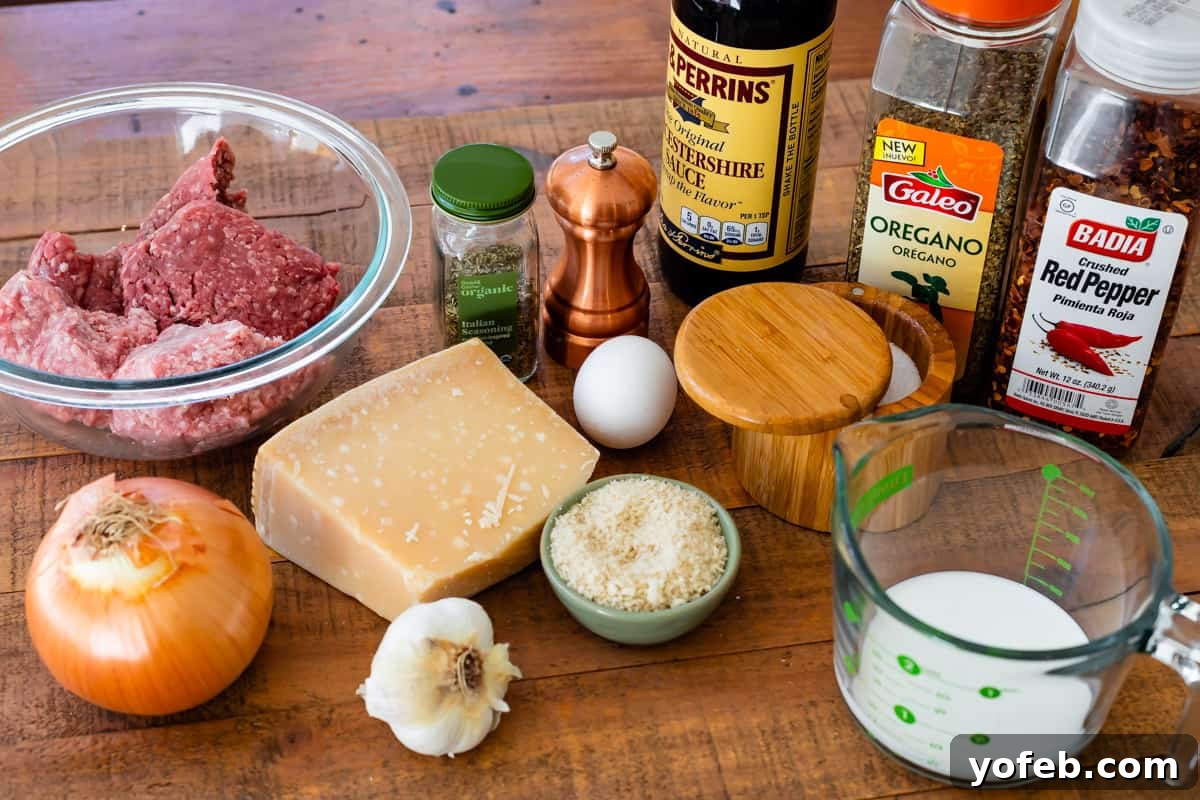 Mastering the Art of Italian Wedding Soup 9 ingredients for meatballs like ground meat, onion, garlic, parmesan, egg, etc.