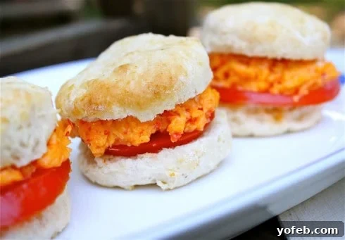Pimiento Cheese, Tomato, and Biscuit Sandwiches