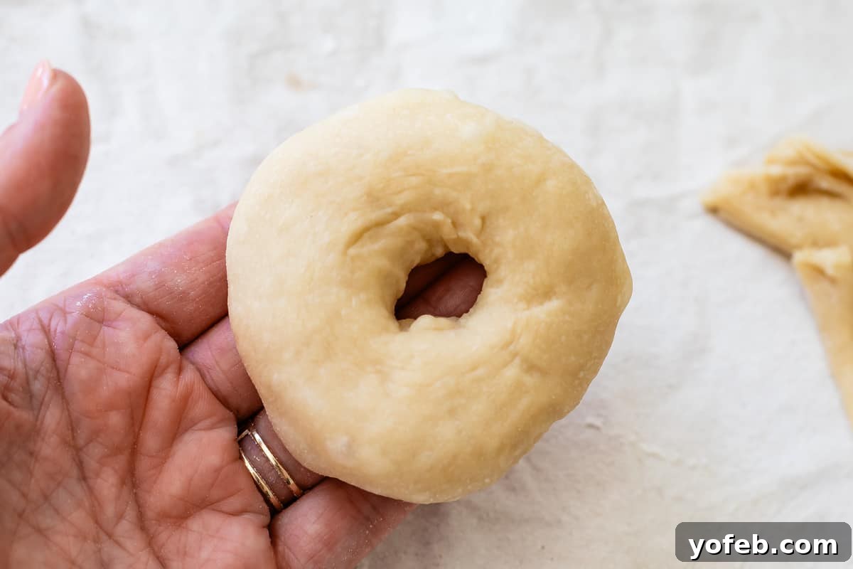 Doughnut Delights from Scratch 20 Hand-shaped donut dough, perfectly formed and ready for its crucial second rise before frying.