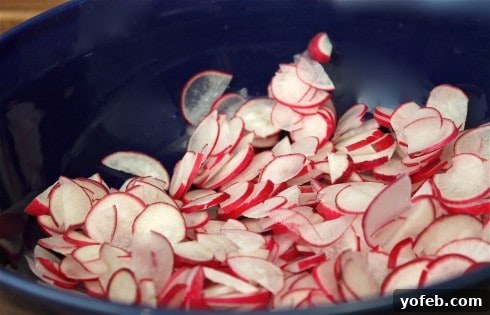 Freshly Sliced Radishes for Slaw