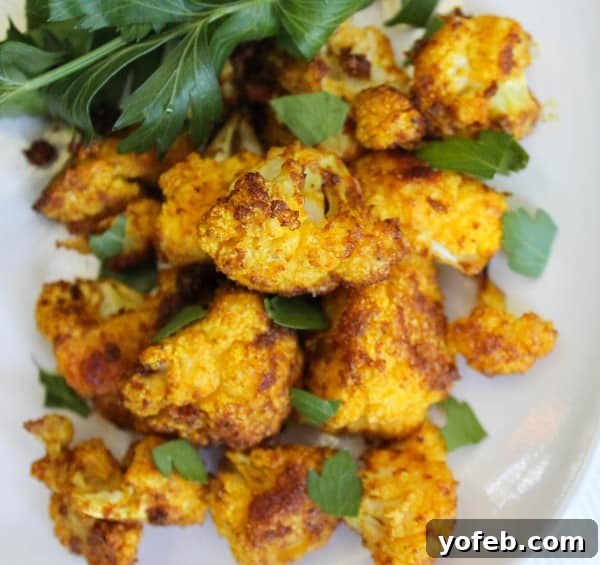 Roasted Curry Cauliflower florets ready for the oven