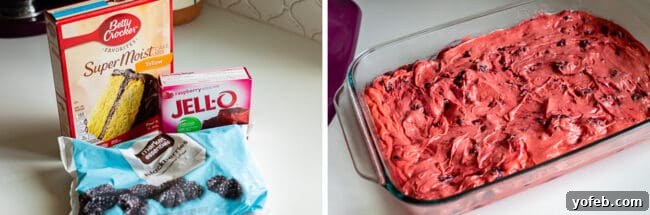 Best Blackberry Cake Recipe - Quick, easy, and incredibly delicious with simple steps. Thick, vibrant pink blackberry cake batter in a mixing bowl, ready for baking.