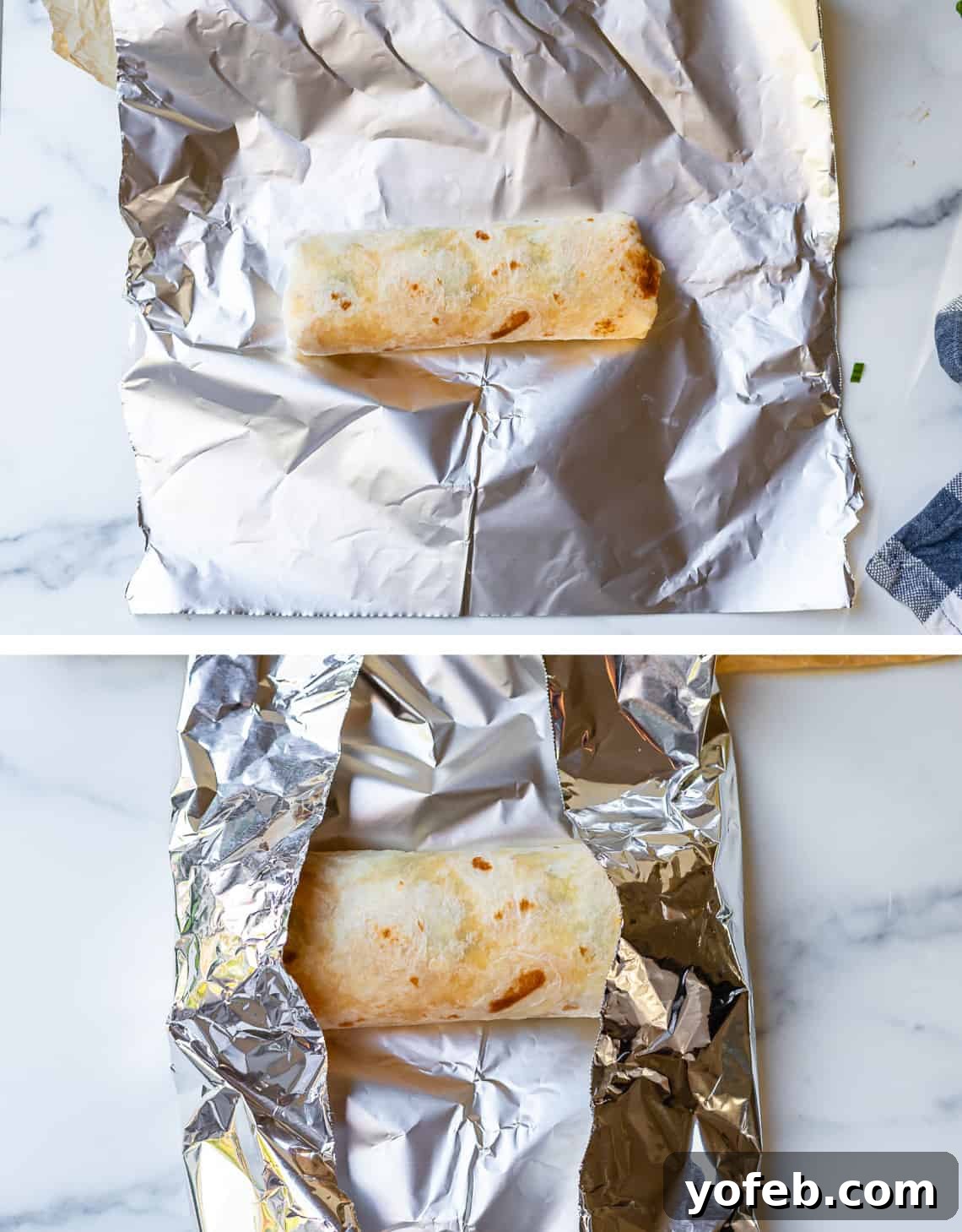 The Ultimate Make Ahead Breakfast Burrito Recipe 21 Folding a burrito in aluminum foil