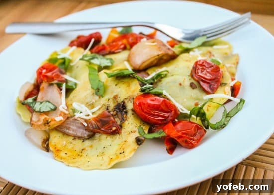 Sun-Kissed Tomato Basil Ravioli 4 Close-up of vibrant roasted cherry tomatoes