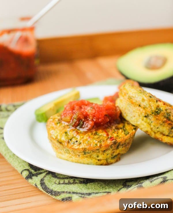 Garden Veggie Egg Bites 3 Close-up of a Baked Veggie Egg Cup ready for breakfast