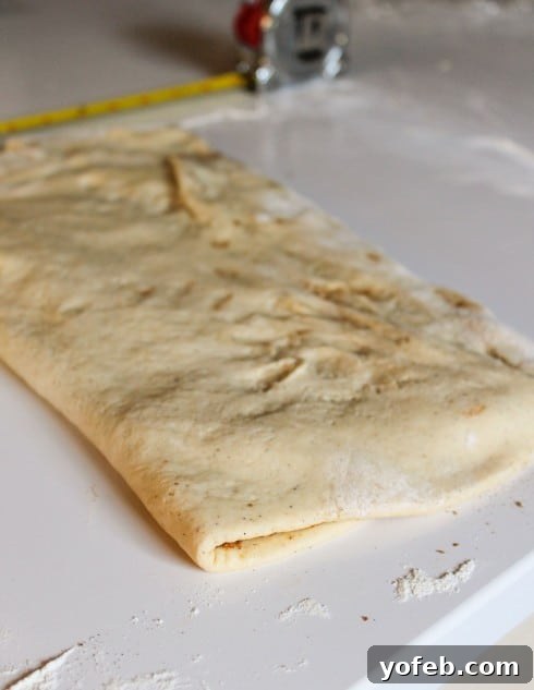 Second fold of the dough