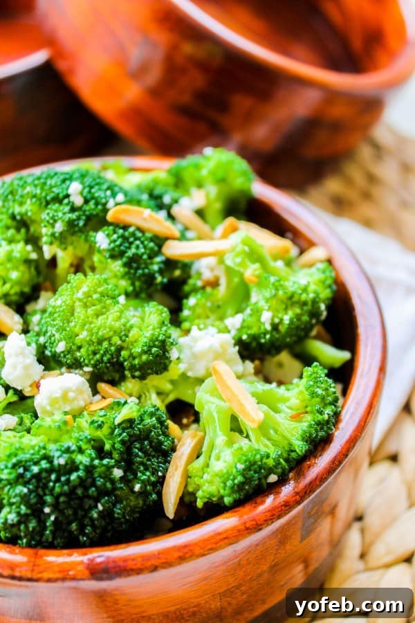 Vibrant Broccoli with Tangy Feta and Crispy Almonds 4 Broccoli and Feta Salad